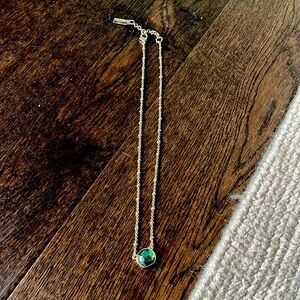 Jessica Simpson green stone necklace in gold